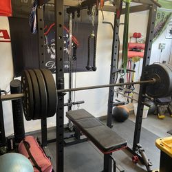 Weight Bench/cage With Weights And Attachments