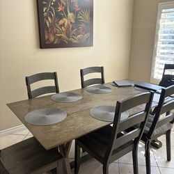 6 seat dining table & chairs