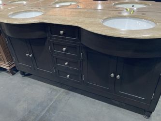 72” Espresso Bathroom Vanity Double Sink Cabinet - B3212
