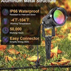 12 Pack ZUCKEO 12W RGB Low Voltage Landscape Lights, LED Color Changing Landscape Lighting, IP66 Waterproof Outdoor Spotlight, 12V 24V Christmas Decor