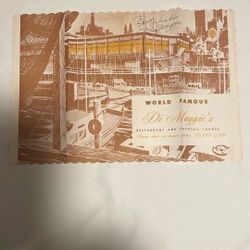 JOE DIMAGGIO SIGNED AUTOGRAPHED DI MAGGIO’S RESTAURANT PLACEMENT WITH PSA COA