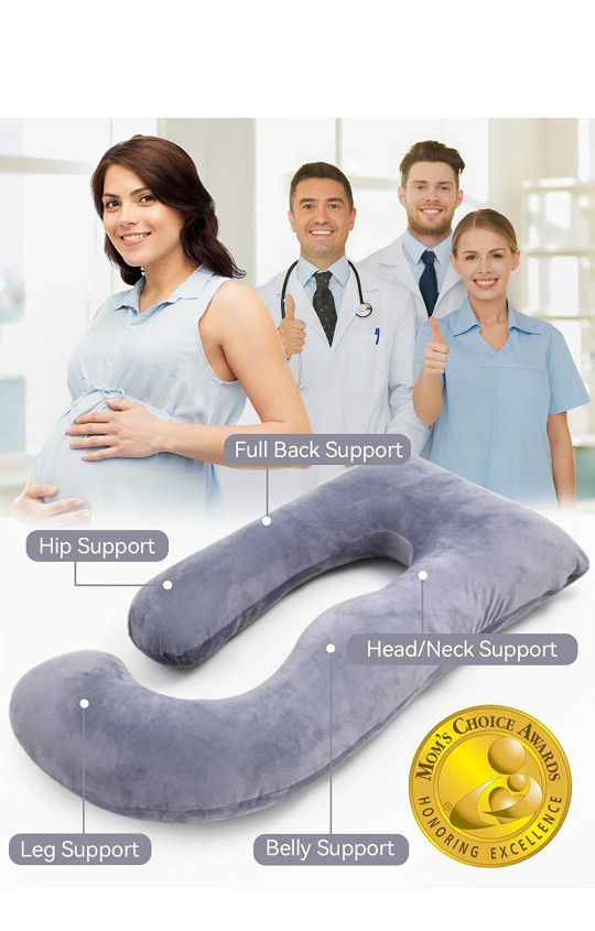 Momcozy Pregnancy Pillow, U Shaped Full Body Maternity Pillow with Removable Cover

