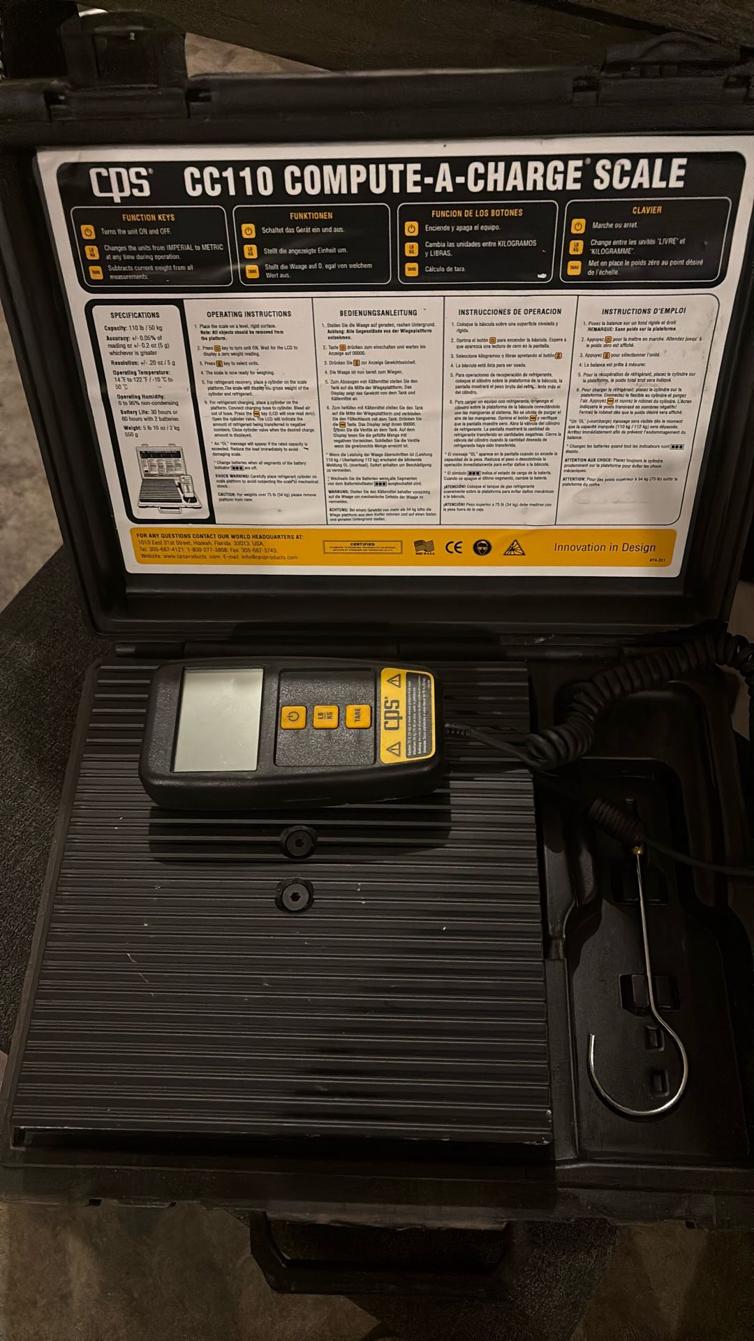 CPS Products Compute-A-Charge Refrigerant Charging Scale
