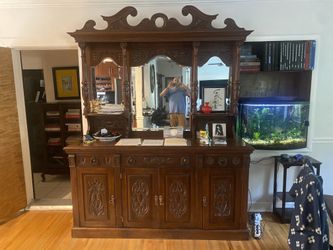 Antique Buffet Sideboard Furniture Solid Walnut