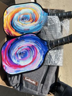 Fiberglass Pickleball Paddle Set of 2, Pickleball Paddle Set with Backpack
