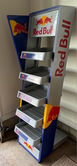 Authentic Red Bull 5-Tier Commercial Floor Display Rack Shelf
