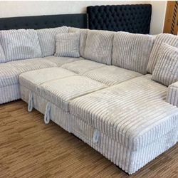 Black Or Grey Sleeper Sectional- It’s Perfect!