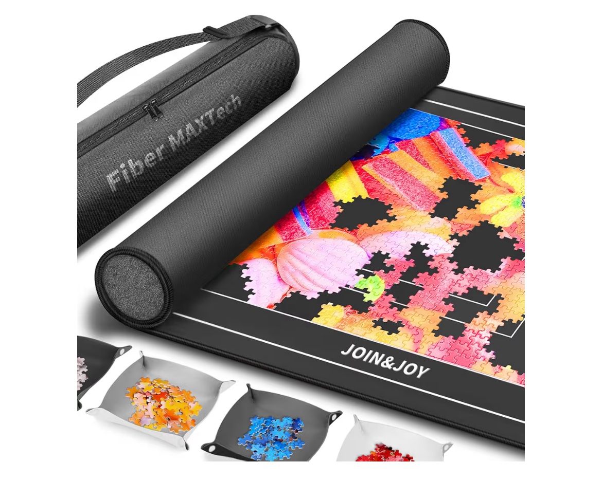 Jigsaw Puzzle Mat Roll Up, Rubber Saver Pad 46" x 26 "