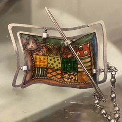 Seeka Colorful Quilt Love Pin/ Brooch