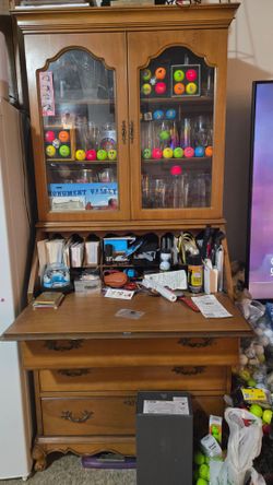 Cabinet with desk