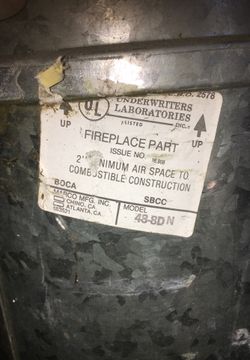 Used fireplace exhaust part