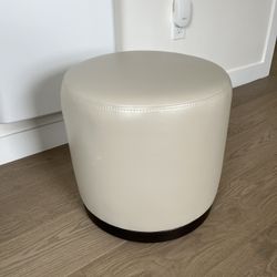 Crate & Barrel Leather Swivel Ottoman