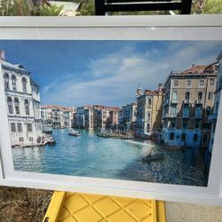 Beautiful LARGE Frames Picture Of Venice Italy.  Dimensions In Pics.  Great Condition!