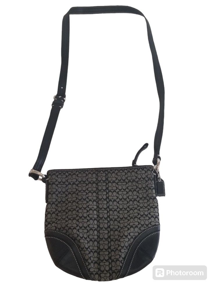 COACH CANVAS MONOGRAMMED CC LEATHER MESSENGER CROSSBODY BAG PURSE * Price Is Firm*