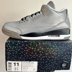 Men Jordan Retro 3 Size 11 5lab3 Silver 
