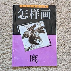 How To Draw: Eagle - traditional Chinese ink wash art guidebook with illustrations and steps