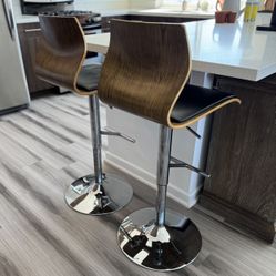 Adjustable Walnut Barstools - 2 Stools