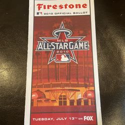 2010 MLB All Star Game Ballot Anaheim Angels Stadium 