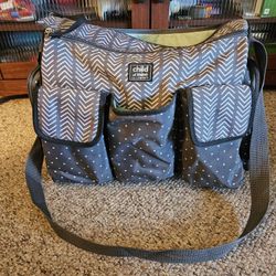 Carter's Child Of Mine White Grey Diaper Bag
