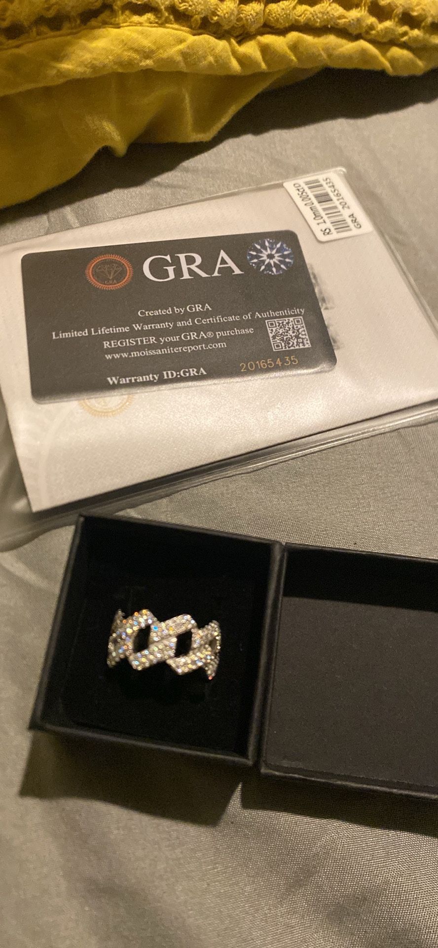 925 Silver Moissanite Cuban Ring