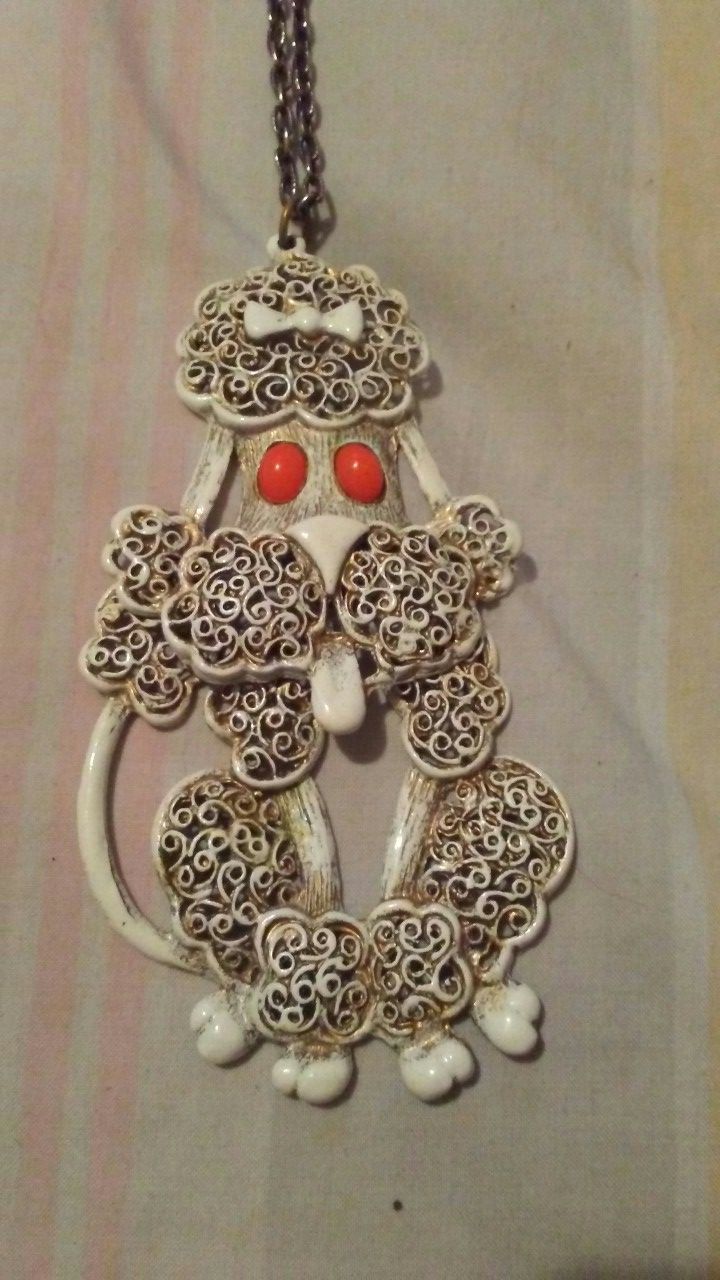 Large poodle necklace charm