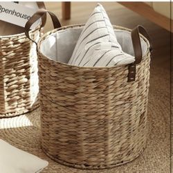 Rattan Dirty Laundry Basket Handmade Woven Basket Wicker Laundry Basket Toy Bathroom Storage Basket Home Bedroom Laundry Room Decoration(30 * 30cm)