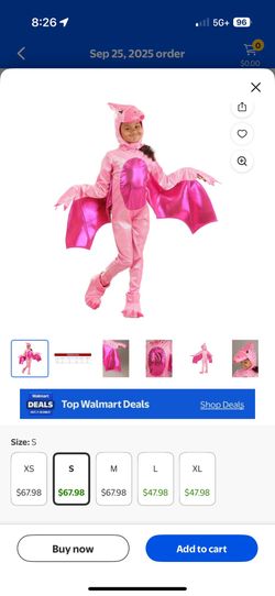 Pterodactyl Costume S & XS Available $30 Each