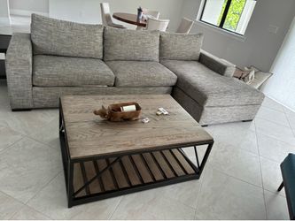 Gray Fabric Sectional Sofa with Chaise