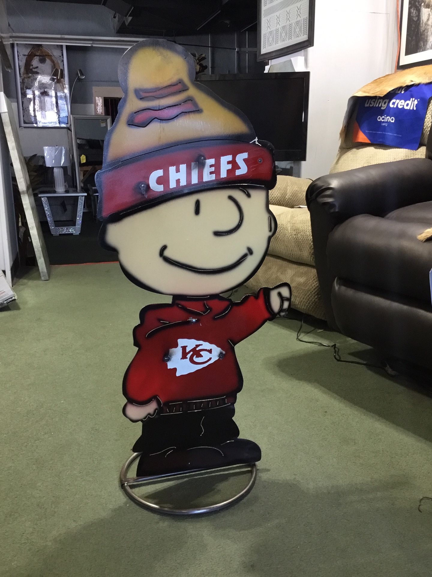 Peanuts Chiefs Fan One Of A Kind Sheet Metal Artwork