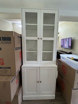 Storage Shelves with Glass Door