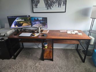 Home office - Dual workstation desk & task chair
