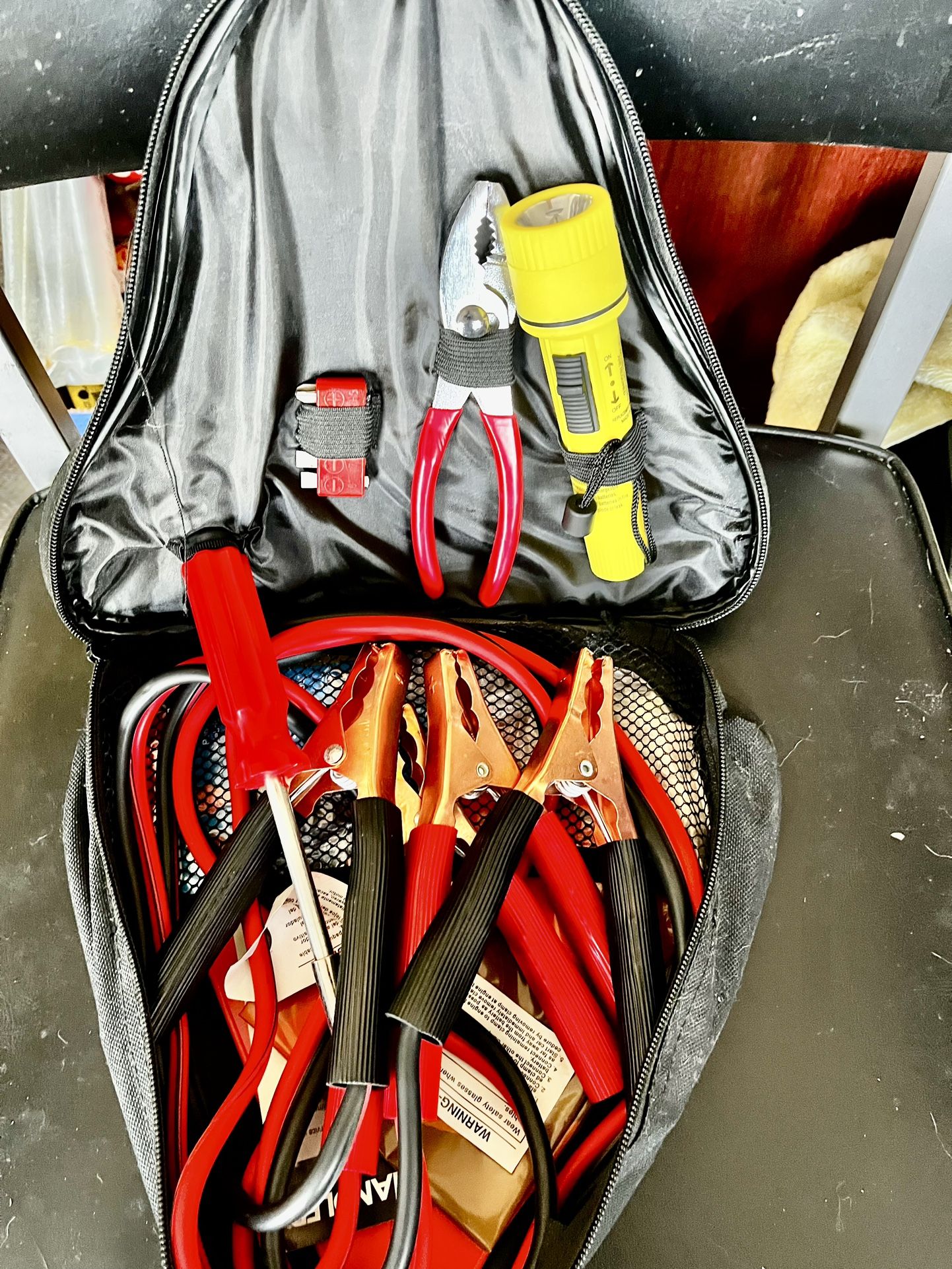 Jumper Cables And Safety Bag