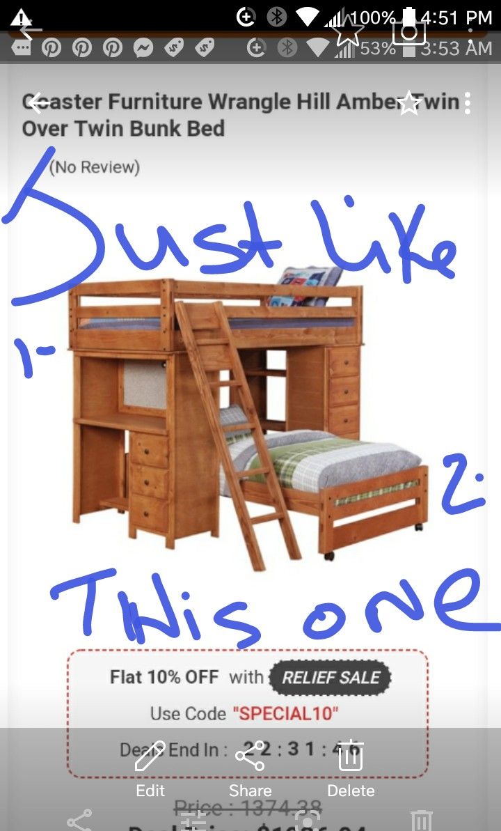 New price !!!!Wooden bunk bed sets just like in the picture
