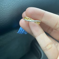 Diamond Crisscross Ring Size 7 