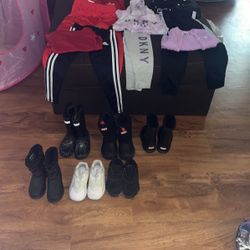 Good condition, clothes, and shoes