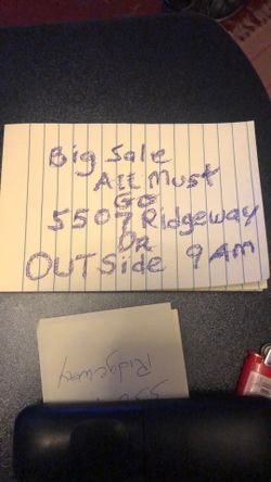 Tomorrow Saturday Big Outside Sale 