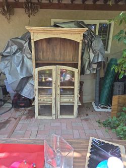 Vintage Ironwood Cupboard Display