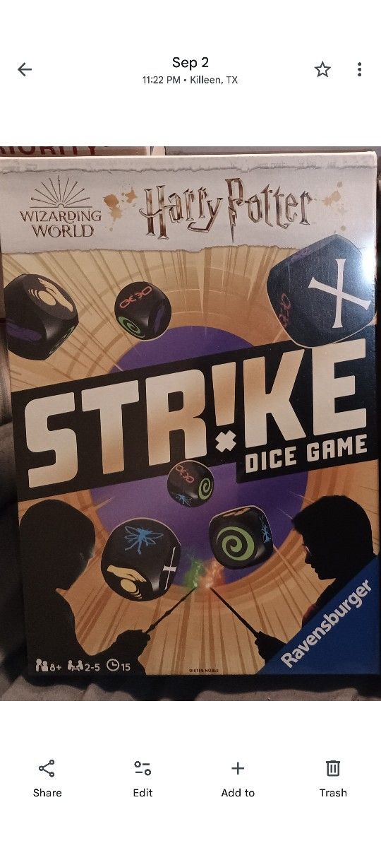 Harry Potter Strike Dice Game