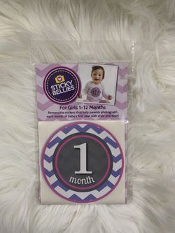 Sticky Bellies - Baby girl 1-12 months removable stickers (NEW)