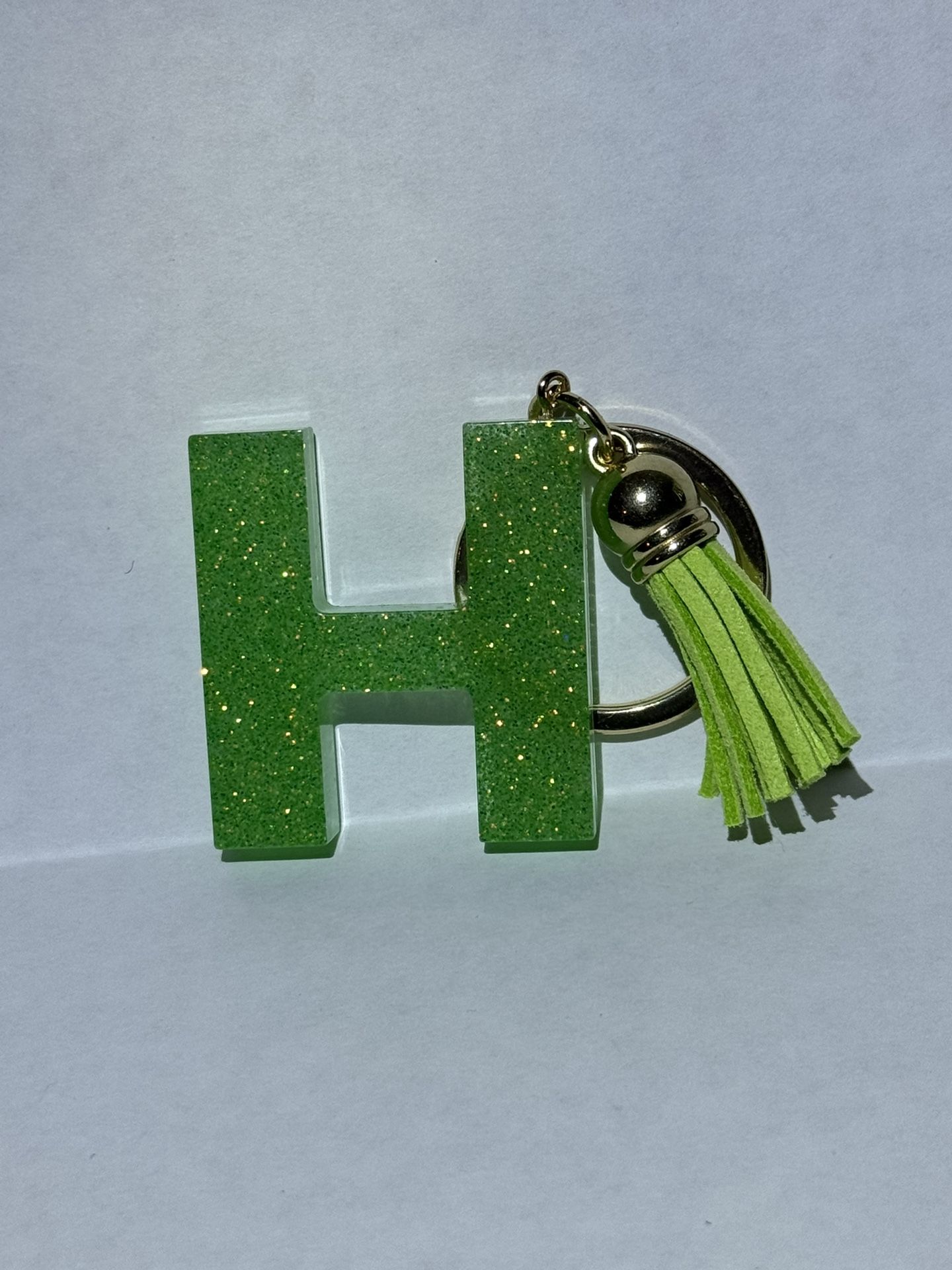 homemade glitter resin keychain