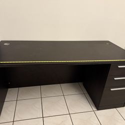 Desk with locked storage 