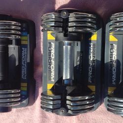 2 - 25 Lb and 2 - 12.5 Lb Pro - Form Chrome Adjustable Dumbbells and 10 Lb Weighted Belt 