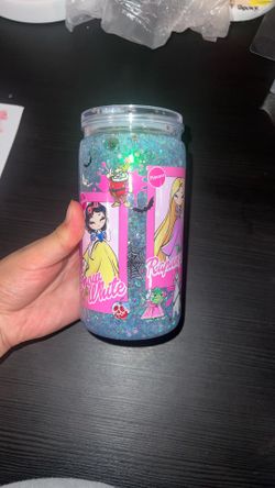 Princess Acrylic  Glitter Cup  
