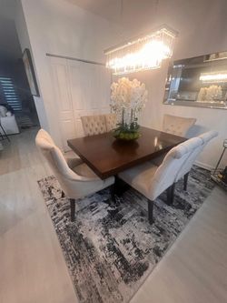 Dining Table with 4 Upholstered Chairs