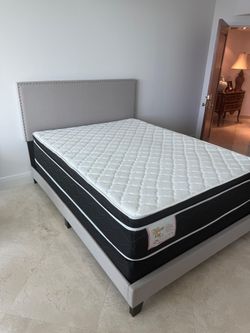 Brand New Queen Bed with Box Spring and Queen Mattress - Cama Queen con Colchon Queen y Box Spring Nuevo a Estrenar … Fast 🚚