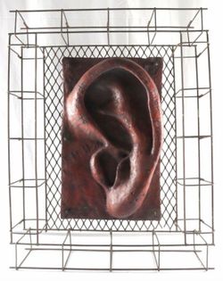 Ear metal art sculpture
