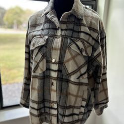 Zara Plaid Oversized Shacket / Shirt Jacket - Size M 🤎-77469