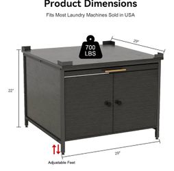 29" Laundry Pedestal for Washer and Dryer,700LBS CAP,Black 4 Anti-Tipping Panel Corner Universal Washing Machine Stand with Adjustable Feet ,Fit Anti-