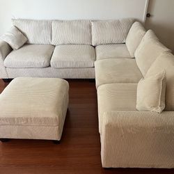 New Corduroy Sectional Couch! Includes Free Delivery 🚚!