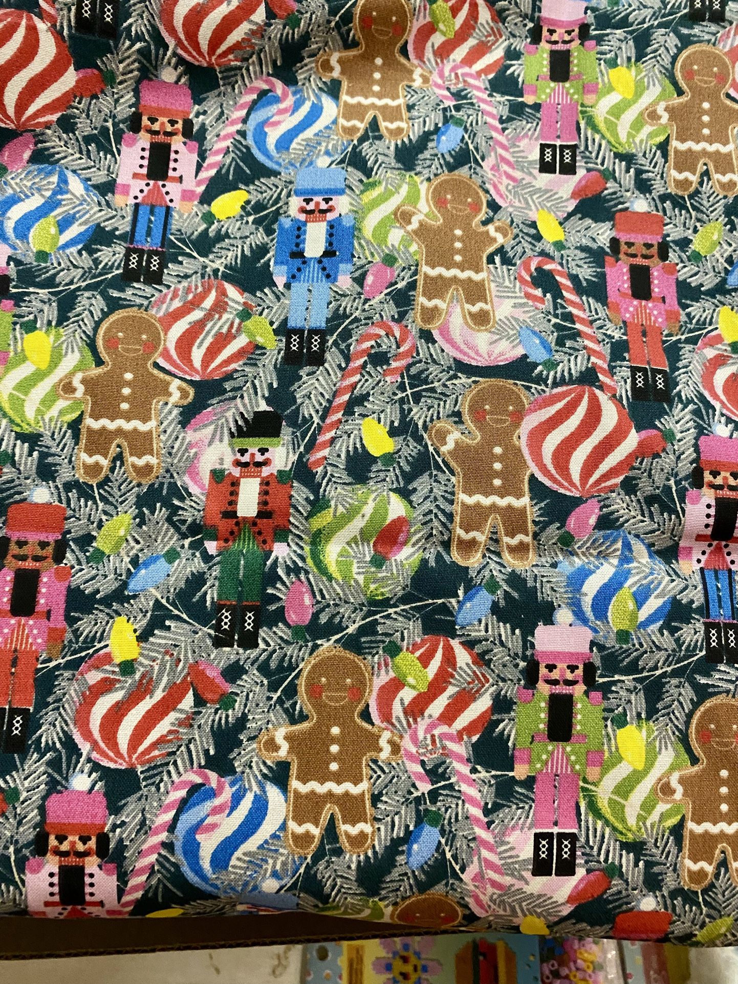 Christmas Vintage Nutcracker Ginger Bread Design Joann Fabric Pink 2 Yards